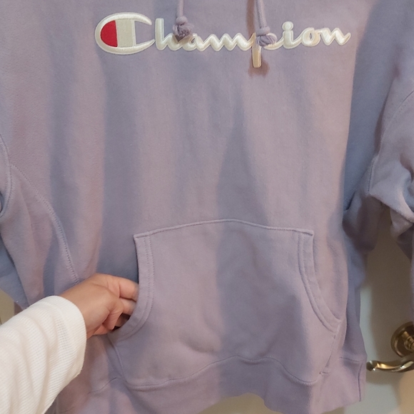 Champion Light Purple Cotton Hoodie Size Small (S) - Picture 2 of 7
